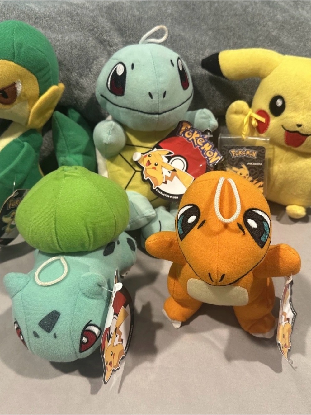Pokemon Plush Collection - Pikachu, Squirtle, Charmander, Bulbasaur, Snivy